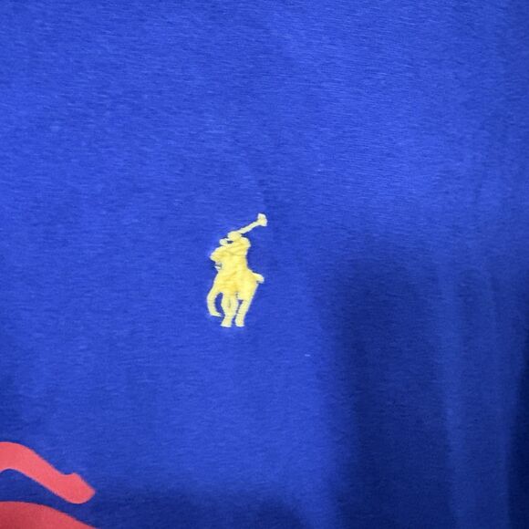Polo Ralph Lauren España Tee Mens XXL Blue Crest World Cup Sport Soccer Y2K - Picture 4 of 11